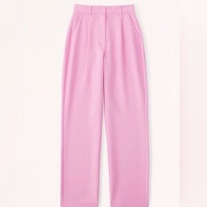 Abercrombie & Fitch Sloane Tailored Wide Leg Pants Pink S/26